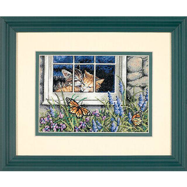 "Dimensions Gold Petite Counted Cross Stitch Kit 7""X5"" -Feline Love (18 Count)"
