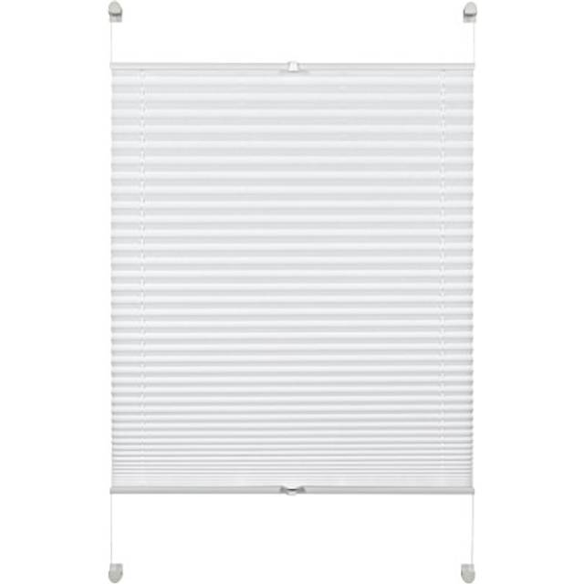 Deco Company plisségardin att klämma fast, ogenomskinlig plisserad rullgardin, Alla monteringsdelar ingår, EASYFIX plisségardin fastspänd med 2 manöverskenor, Vit, 80 x 220 cm (BxH)