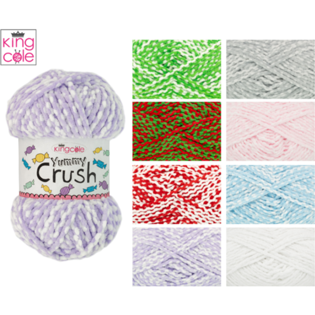 King cole yummy crush 100g super soft knitting yarn chunky baby wool all colours