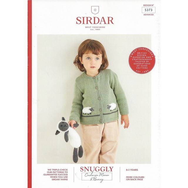 Sirdar snuggly cashmere merino dk knitting pattern - 5373 lamb motif cardi & toy