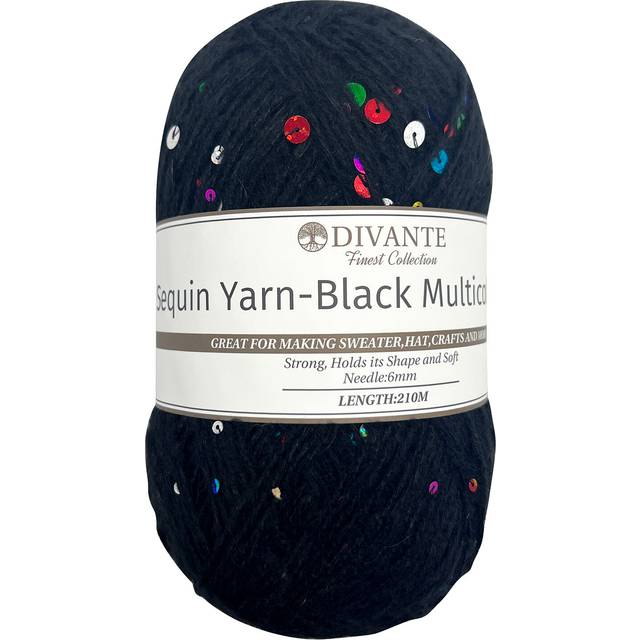 Divante Sequin Yarn - Black Multicoloured