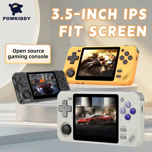 Powkiddy RGB10X Retro Handheld Game Console Portable Game Player with TF Game Card Open Source 16+64G ingefära