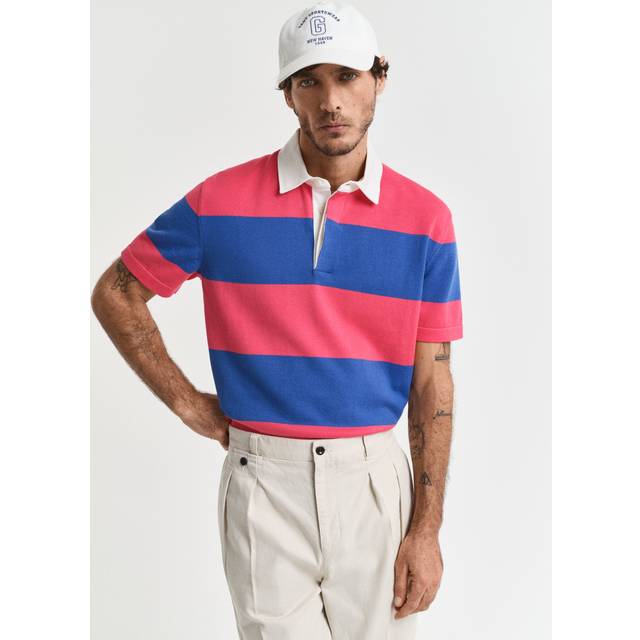 GANT Men Striped Cotton Polo Shirt (XXL)