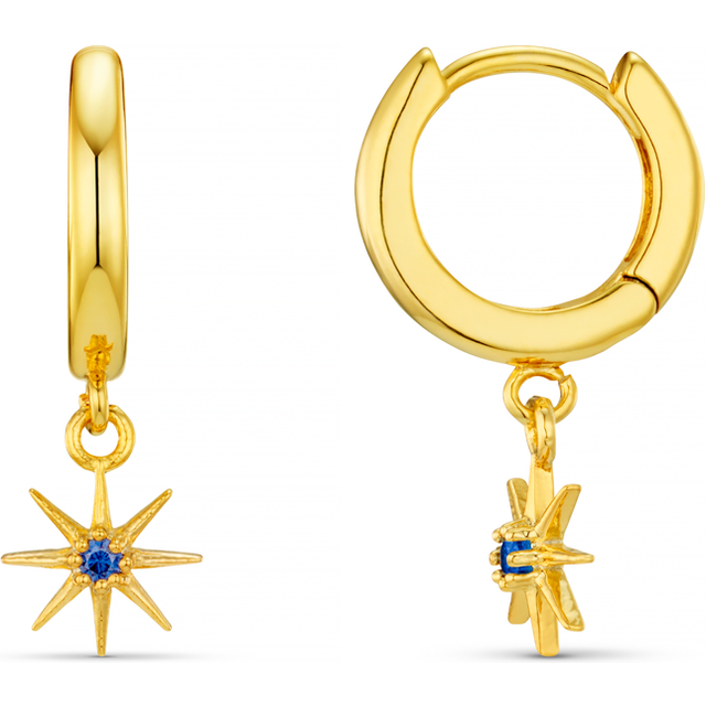 December Birthstone Tanzanite Huggie Hoop Earrings - Orelia - Gold