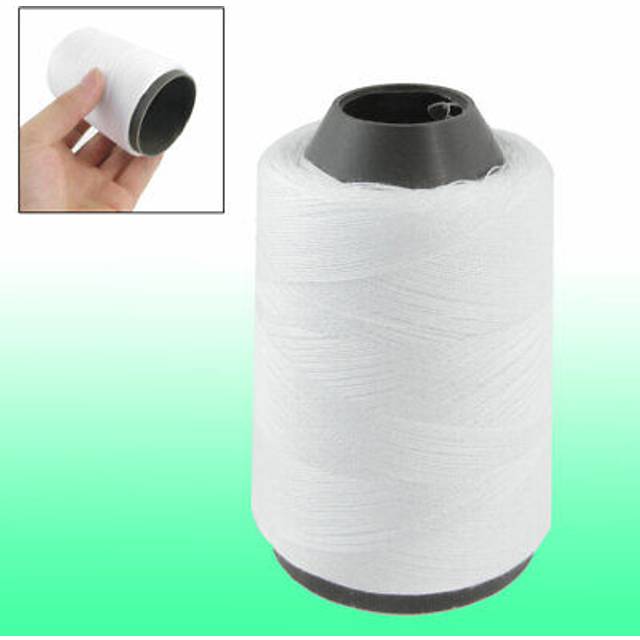 White home cotton darning stitching sewing thread reel