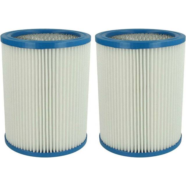 vhbw Set 2x Replacement Filters compatible with Fein Dustex 25, 40 Wet and Dry Vacuum Cleaner - Cartridge Filter, paper / plastic White