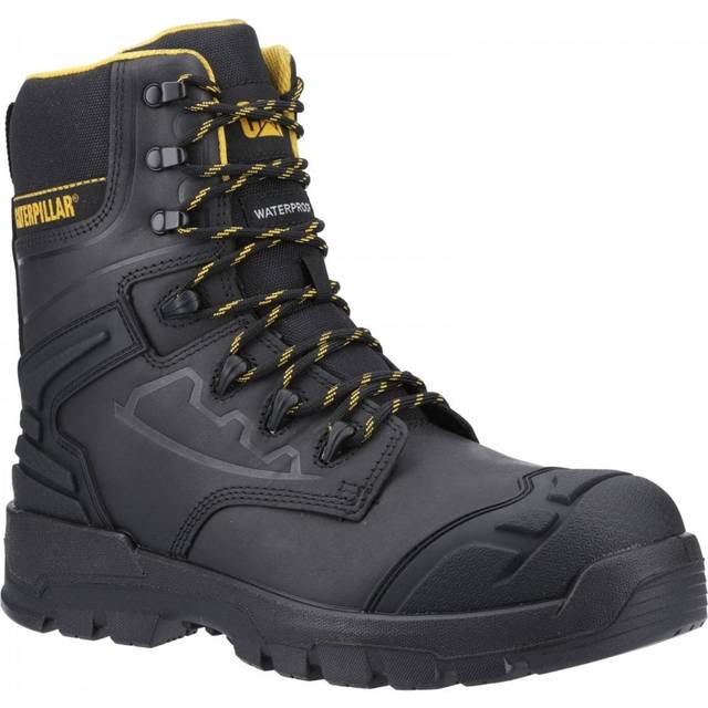Caterpillar Striver Extra Large 8in Black/Yellow Safety Boots for Male - Size 1 - Black Yellow