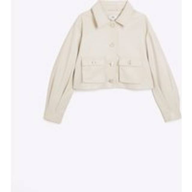 River Island Girls Cream Boxy Shacket - 11-12 Yrs