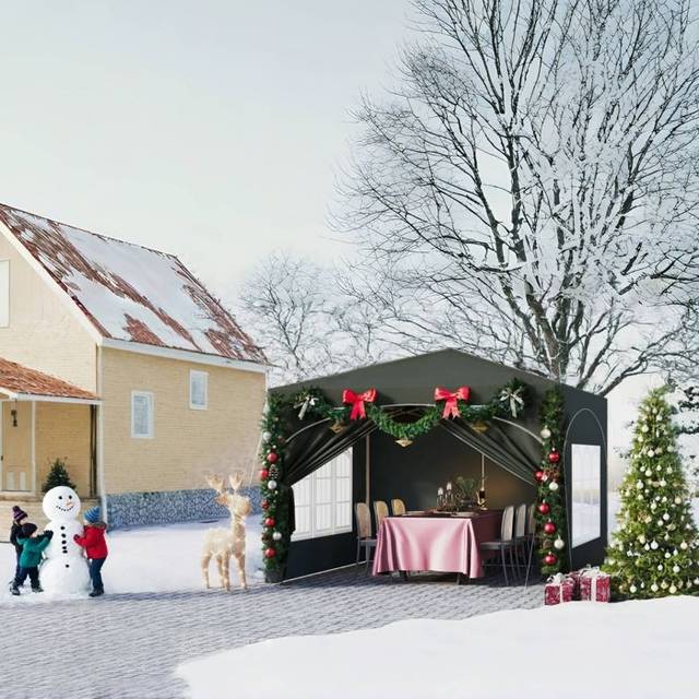 Pop-up Gazebo. Gazebo with Sides 3m x 3m. Folding Event Shelter for Outdoor. Garden. Camping. Height Adjustable. Waterproof. UV-Protection. with