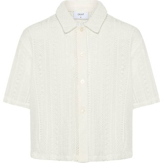 Grunt Grpooa Flo SS Shirt Stl. XS/8Y fepojkar - Skjortor Från Magasin - Off White (XS/8Y)