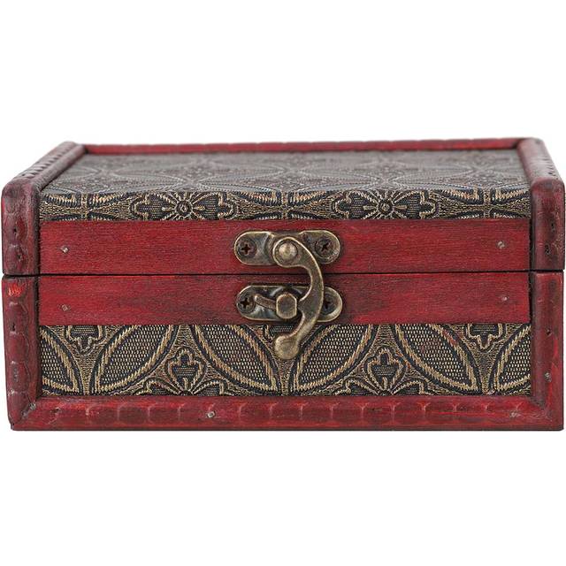 Vintage Square Jewelry Storage Box Handmade Wooden Decorative Display Case