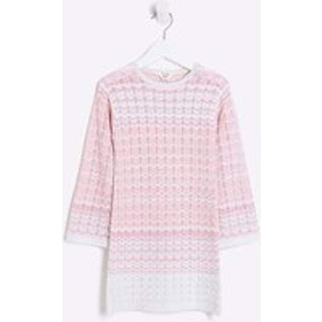 River Island Mini Girls Pink Chevron Shift Dress - 2-3 Yrs