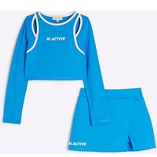 River Island Girls Blue Ri Active T-Shirt And Skort Set - 5-6 Yrs