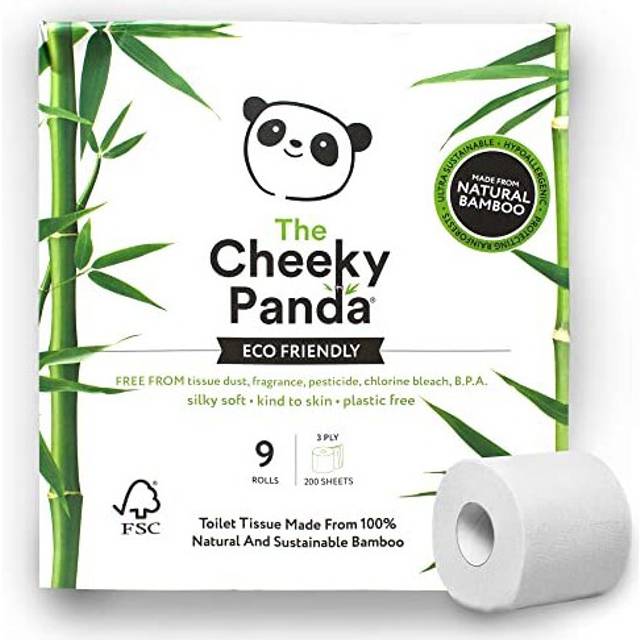 The Cheeky Panda Bamboo Toilet Paper ? 9 Rolls of Toilet Paper | Plastic Free Packaging and Sustainable Toilet Tissue | 100% Compostable