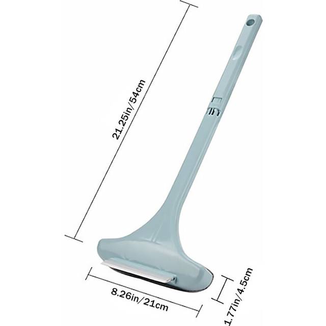 2-in-1 Glass Scraper Detachable Window Dust Cleaning Brush Long Handle Cloth Window Scraping Tool, Pink