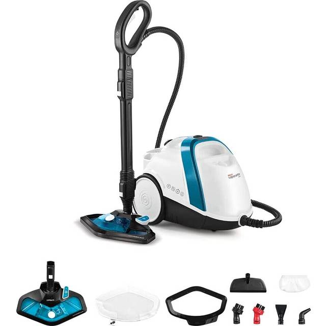 (White/Sky Blue, Single) Polti Vaporetto Smart 100_B, Steam Cleaner, 9 accessories [Energy Class A]