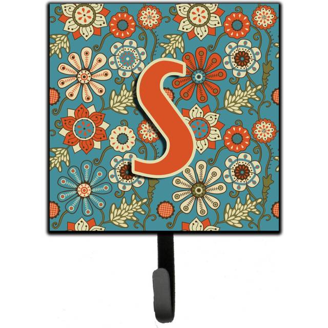"""""Caroline's Treasures CJ2012-SSH4 Letter S Flowers Retro Blue Leash or Key Holder  Small  Multicolor"""""