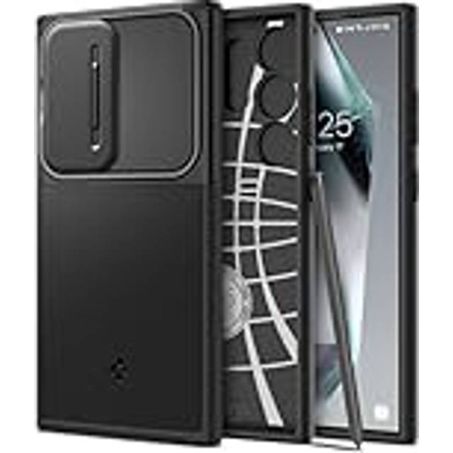 Spigen Optik Armor Case kompatibel med Samsung Galaxy S24 Ultra Skal Fodral -Svart