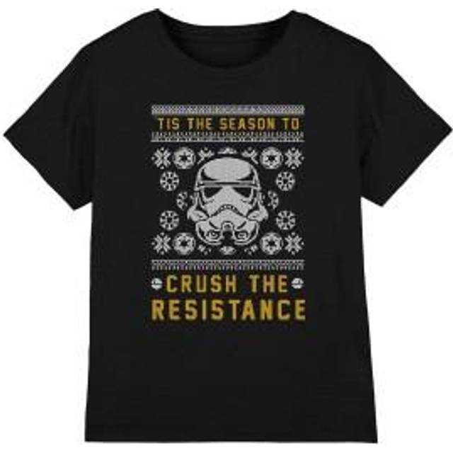 (3-4 Years, Black) Star Wars Childrens/Kids Crush The Resistance This Christmas T-Shirt