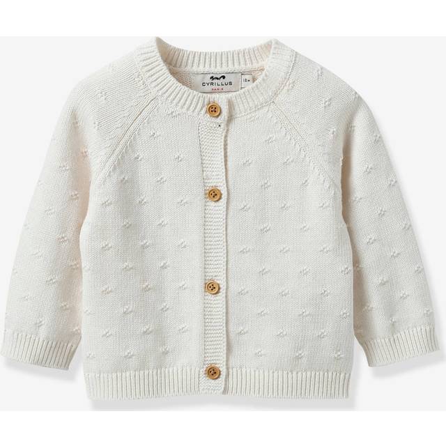 Baby's openwork knit cardigan - Organic cotton - CYRILLUS pale pink
