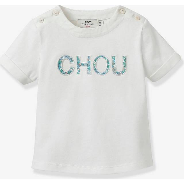 Baby t-shirt with Liberty® fabric letters - CYRILLUS organic cotton printed green