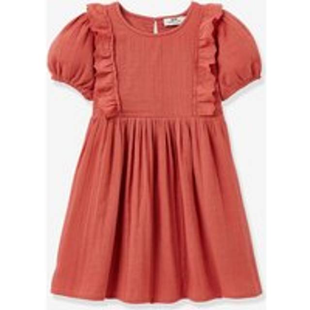 Girl's dress in organic cotton gauze CYRILLUS blush