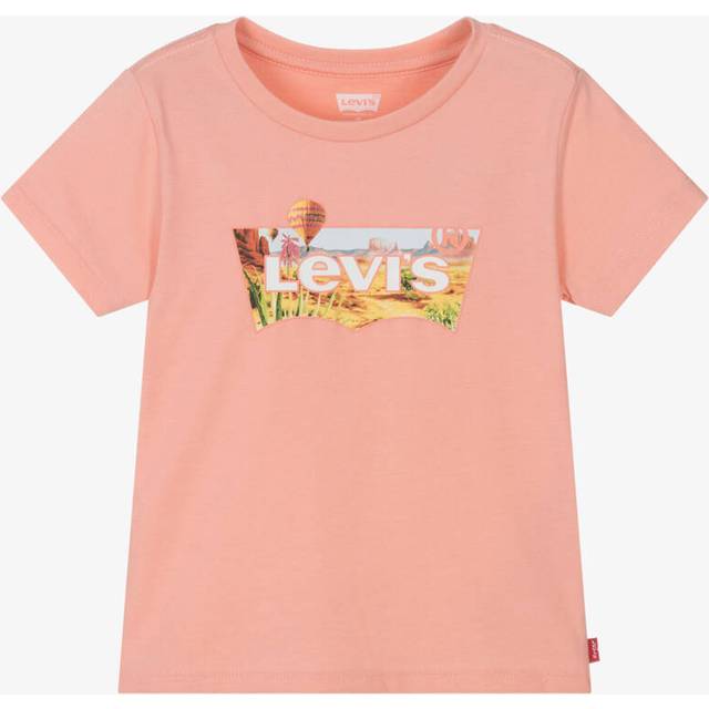 Levi's Girls Pink Cotton Batwing Logo T-Shirt - 3 year