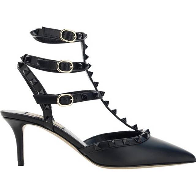 Valentino Rockstud Leather Ankle Strap Pumps