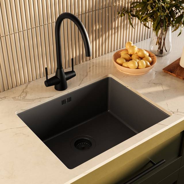 Single Bowl Undermount Black Stainless Steel Kitchen Sink - Enza Tamara