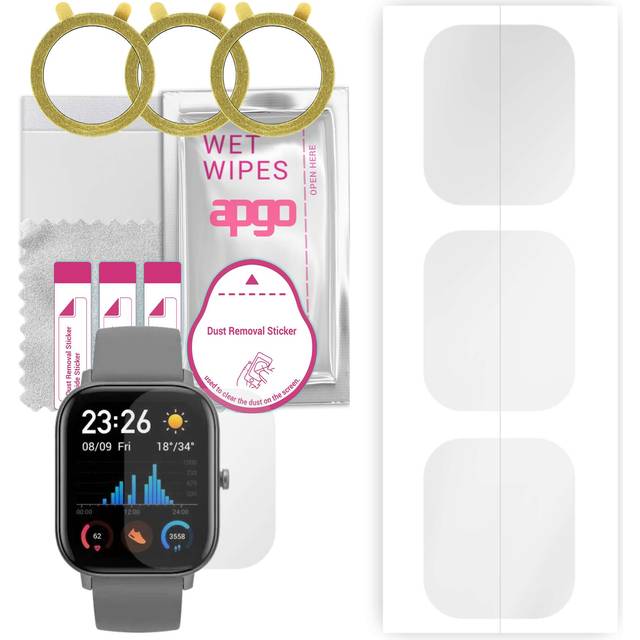 3x apgo Hydrogel Screen Protector for Amazfit GTS, Hydrogel Film, with positioning layer easy installation