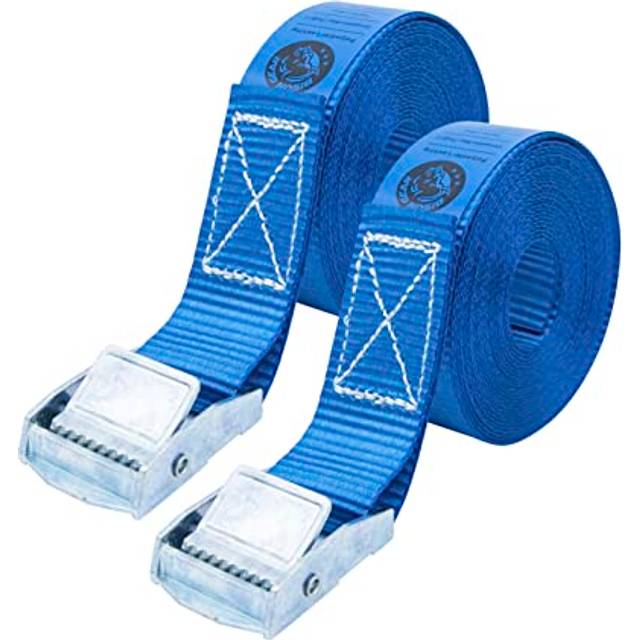 Tie Down Straps - (car Roof Rack Straps for Luggage Surfboard Kayak Motorbike or cargo Lashing Ratchet Strap alternative) - Rustproof Buckles - 2 Pack