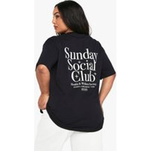 Womens PLUS SUNDAY SOCIAL CLUB OVERSIZED T-SHIRT - Navy - 22