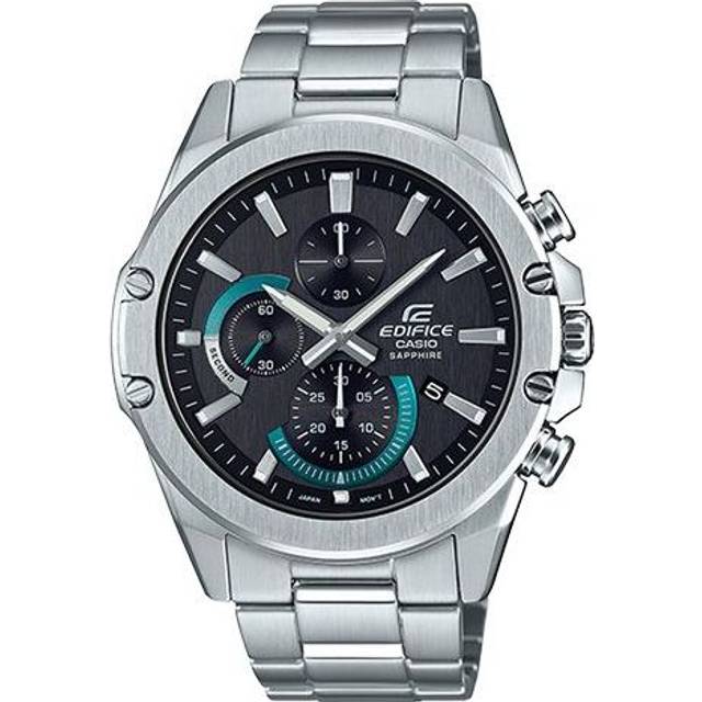 CASIO Waterproof EDIFICE Black DialSilver Strap Mens BlackSilver Analog/Digital Combo EFR-S567D-1A - Blacksilver - Free