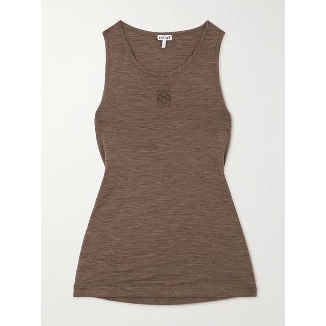 Loewe Anagram wool-blend tank top - brown (UK 12)