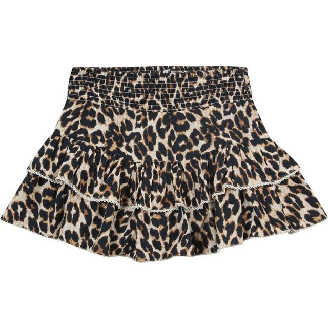 Only Kids Girls Leopard Print Skirt - Black, Black Clara, Size Age: 12 Years - age: 12 YEARS