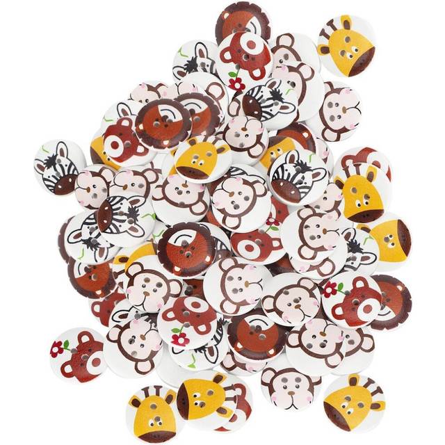 20mm Wood Buttons Cartoon Animal 2 Holes Sewing Button Children s Clothing Accessories