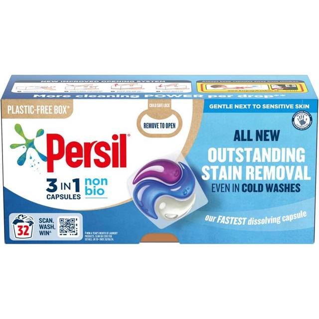 Persil 3 in 1 Non Bio Washing Capsules 32 Washes 675.2g - n/a