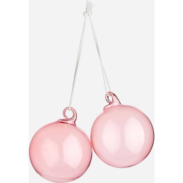 ARKET Glass Baubles Set Of 2 -Pink, NOSIZE