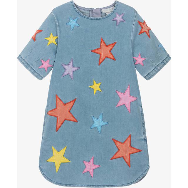 Stella Mccartney Kids Girls Blue Denim Star Dress - 14 year
