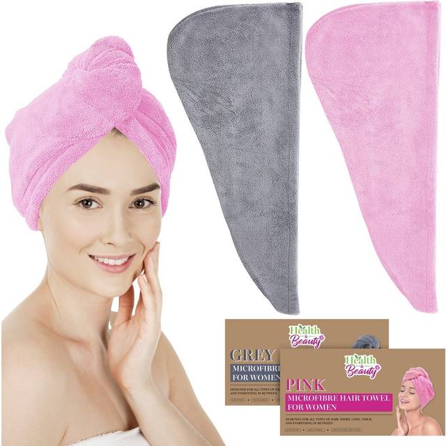 2-4 Hair Turban Towel Microfibre Head Wrap Quick Dry Drying Bath Shower Hat Cap
