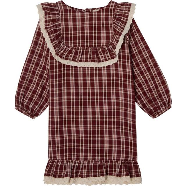 Buddy & Hope - Alice Christmas Check Flounce Dress i Red - Röd