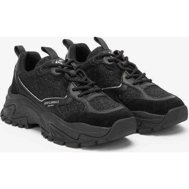 Roberto Cavalli Sneakers With Chunky Lug Sole - Female Shoes Black