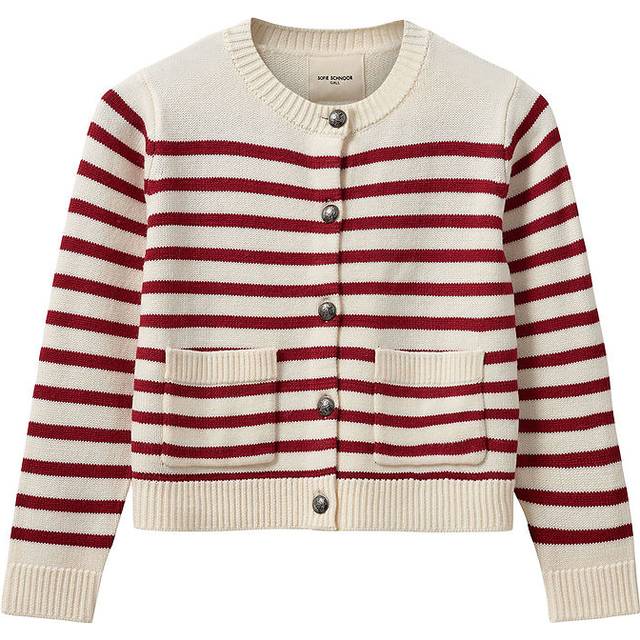 Sofie Schnoor Cardigan - Stickad - Off White/Röd - Sofie Schnoor - 14 år (164) - Cardigan
