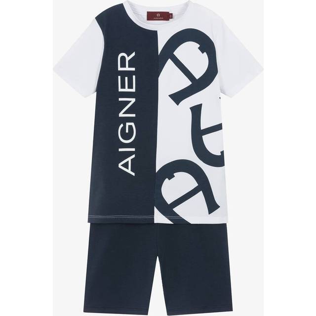 Aigner Boys Navy Blue Cotton Short Pyjamas Set - 8 year