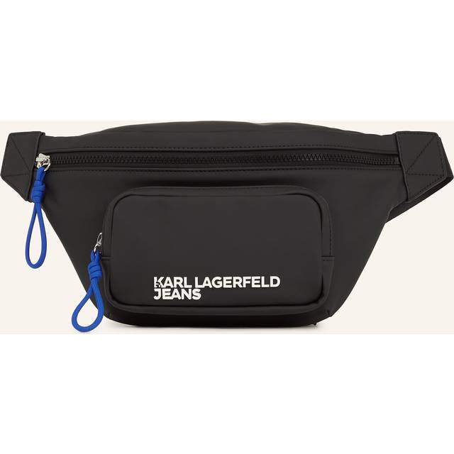 Karl Lagerfeld, Coated Belt Bag, Man, Black, Size: One size