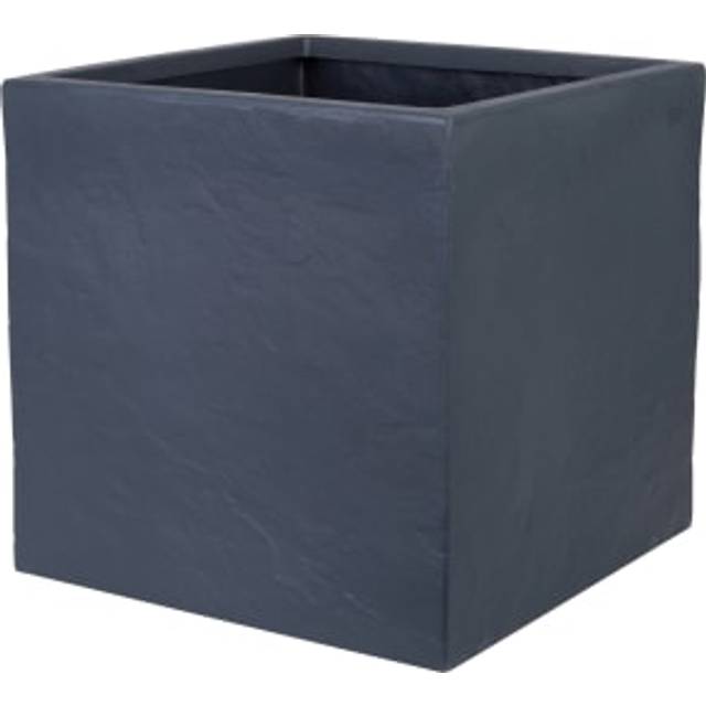 Strata Riven Large Square Planter - Light Grey