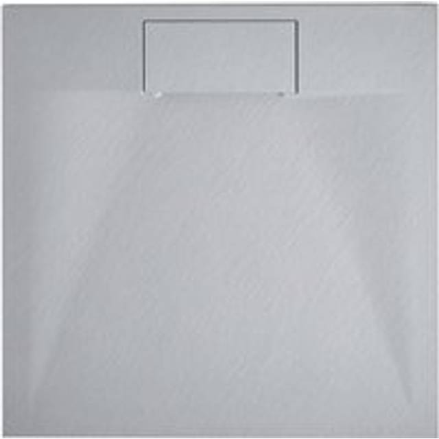 Minimalist Shower Tray with Drain smc Natural Stone Effect Grey 80 x 80 x 3 cm Azzurro