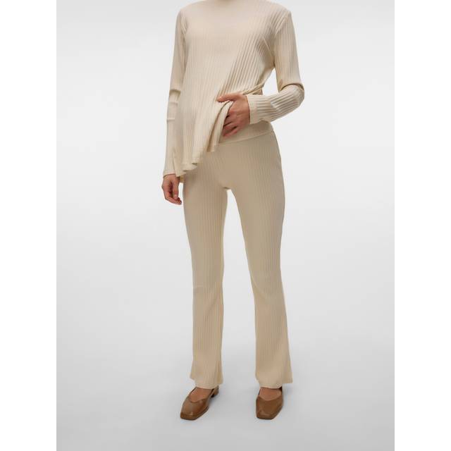 MAMALICIOUS mlbeysa Flared Jrs Pants 2F |Kräm |XL