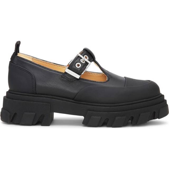 GANNI - cleated Mary Jane shoes - women - Other fibres - 38 - Black