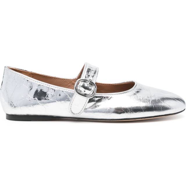 SANDRO - metallic ballet flats - women - Calf Leather/Sheepskin/Calf Leather - 41 - Silver